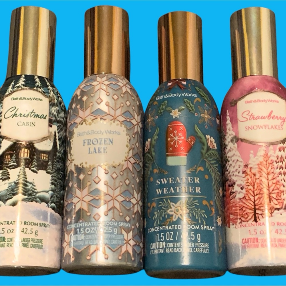 4 Pc Lot Bath And Body Works Holiday Concentrated Room Spray New